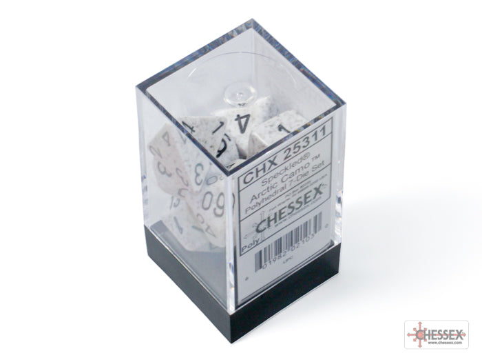 Speckled Arctic Camo Polyhedral 7-Dice Set