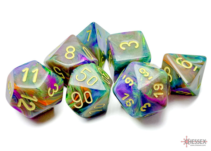 Menagerie Rio/Yellow Festive Polyhedral 7-Die Set