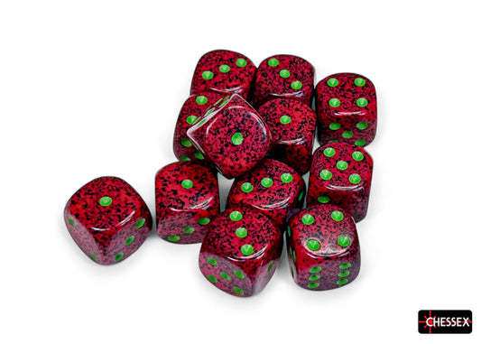 Speckled Strawberry 16mm d6 Dice Block (12 dice)