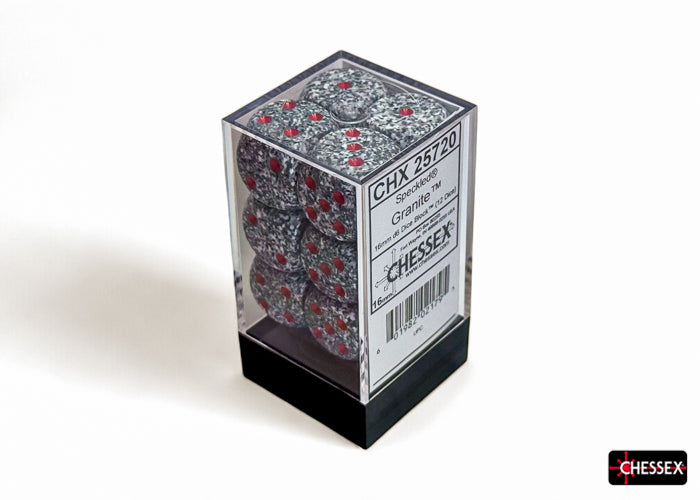 Speckled Granite 16mm d6 Dice Block (12 dice)