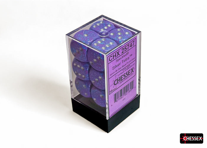 Speckled Silver Tetra 16mm d6 Dice Block (12 dice)