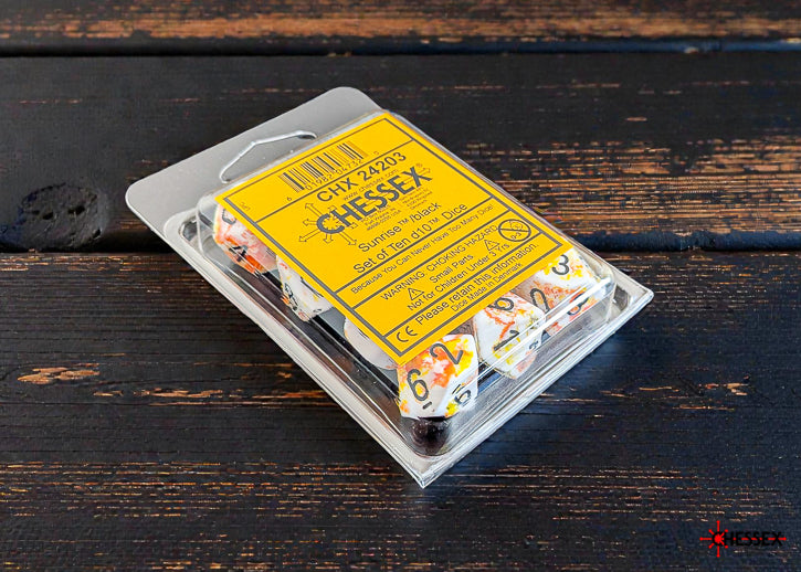 Brush Sunrise/black Set of Ten d10s