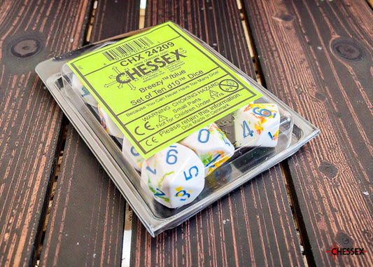 Brush Breezy/blue Set of Ten d10s