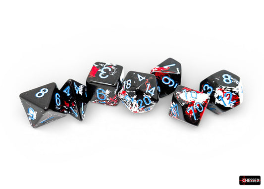 Brush Dark Side/blue Polyhedral 7-Dice Set