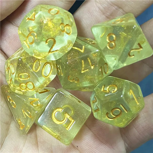 Light Green Aurora Glitter Dice Set