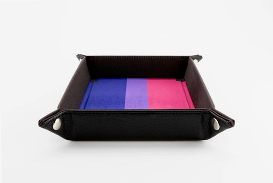 Bisexual Flag Pride Velvet Dice Tray With Leather Backing