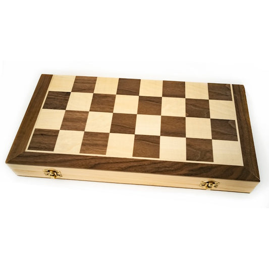 Classic Wooden Folding Chess/Checkers/Backgammon Set 40cm