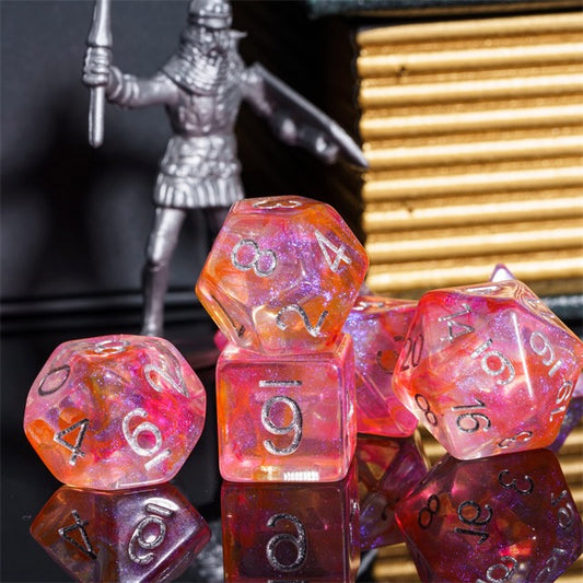 Crimson Nova Iridescent Nebula Dice Set