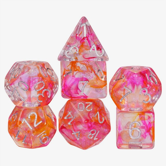 Crimson Nova Iridescent Nebula Dice Set