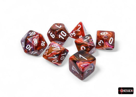 CHX27543: Festive Symphony/white Polyhedral 7-Dice Set