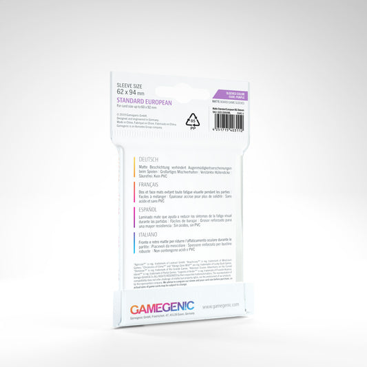 Gamegenic Matte Standard European Sleeves (62mm x 94mm)