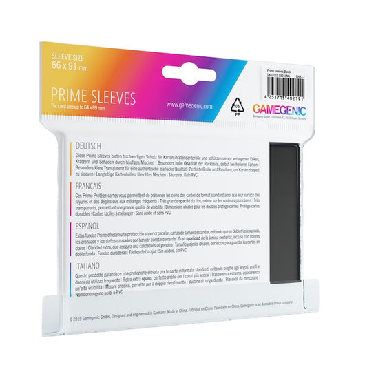 Gamegenic Prime Colour Card Sleeves (Black - 100 Pack)