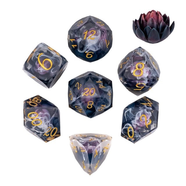 Midnight Bloom: Lotus Dice Set