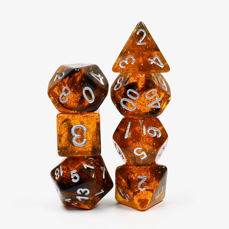 Molten Amber Dice Set