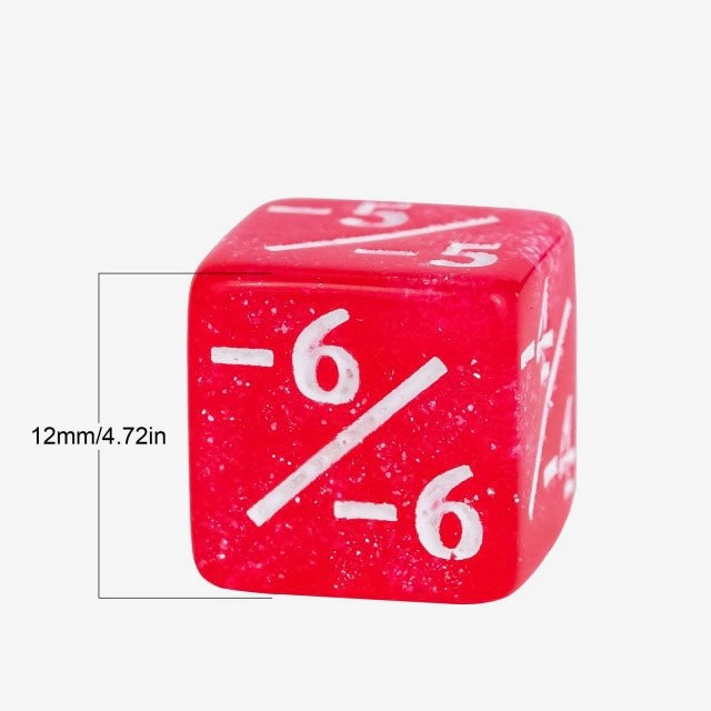 Pink Glitter MTG Negative Counter Dice (12mm Single)