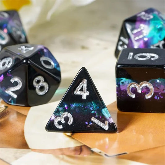 Purple Mort Bleu Layered Glitter Dice Set