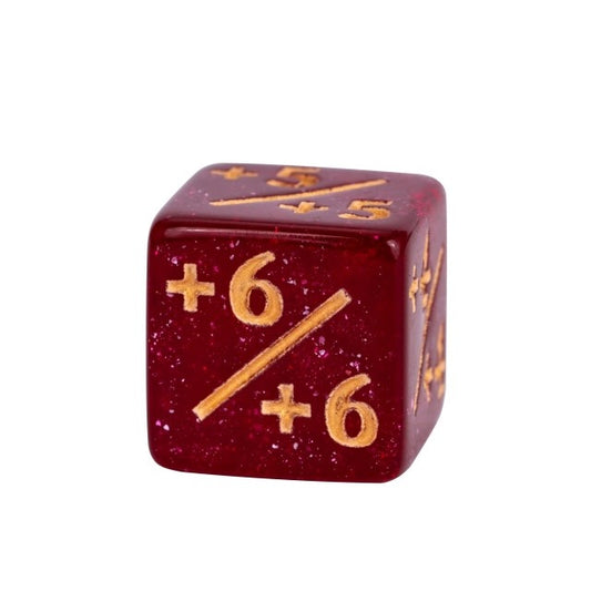Red Glitter MTG Positive Counter Dice (12mm Single)