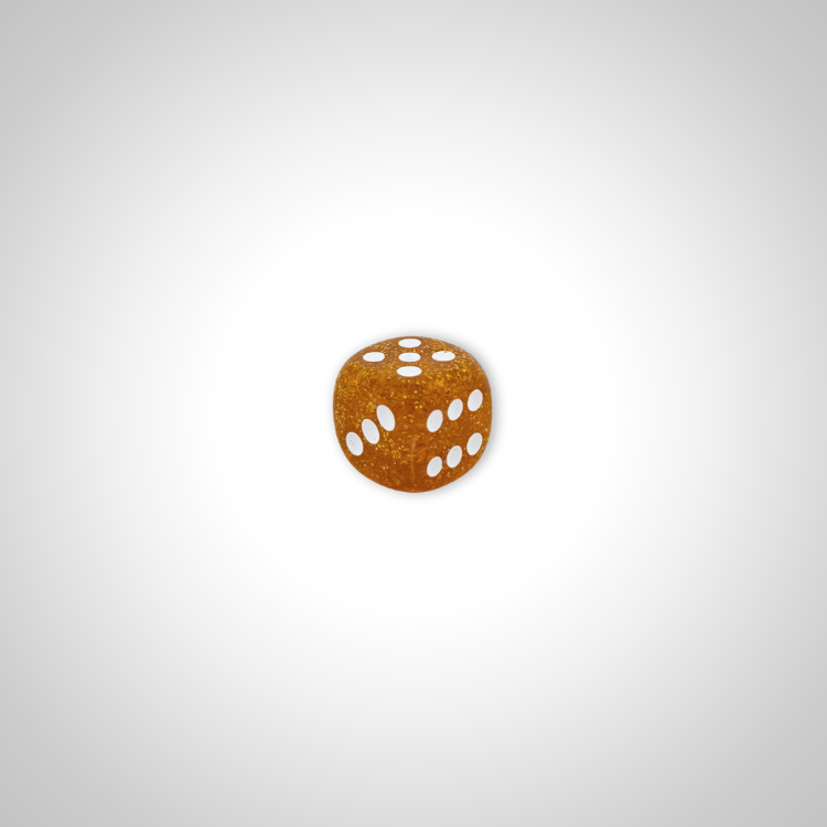 Sparkle Topaz/white 25mm d6 dice w/pips (Chessex Off Colour Single D6)