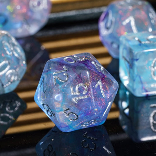 Starlit Veil Iridescent Nebula Dice Set