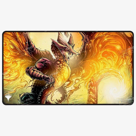 Tarkir Dragonstorm Betor, Kin to All Black Stitched Playmat for Magic: The Gathering