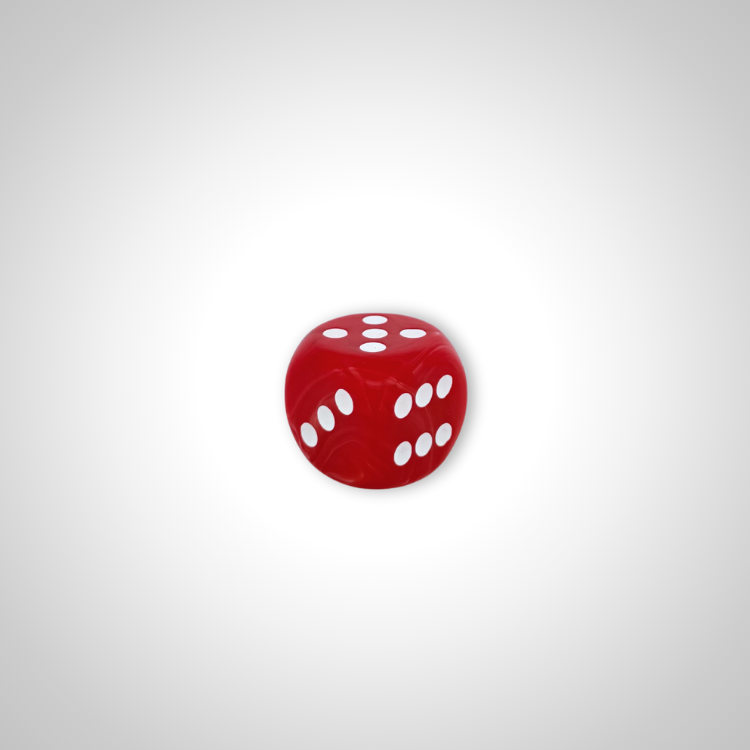 Tropical Cherry/white 30mm d6 dice w/pips (Chessex Off Colour Single D6)