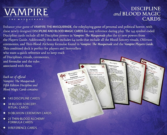 Vampire The Masquerade 5th Edition Roleplaying Game Discipline Deck Accessory