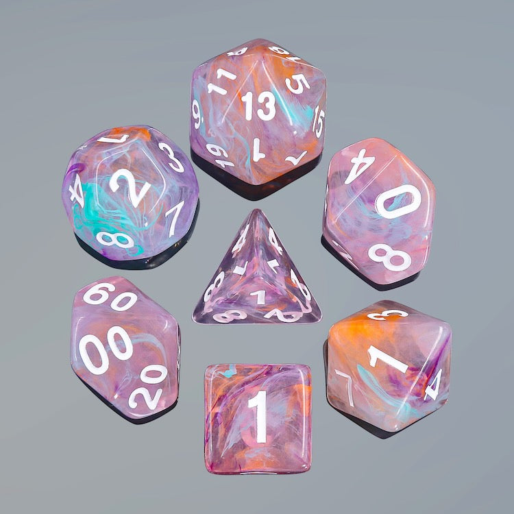 Watercolour Dice Set