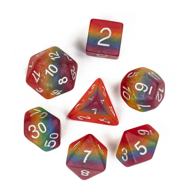 PRIDE FLAG Dice - Rainbow Frosted Dice Set