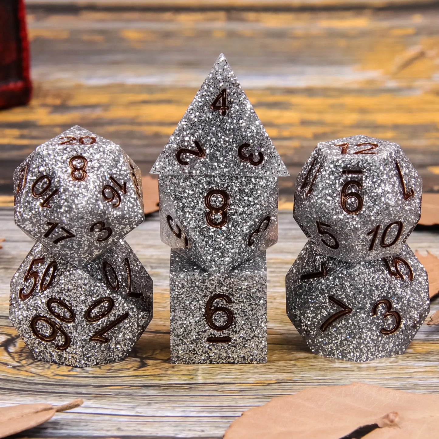 Silver Castle Dice Set