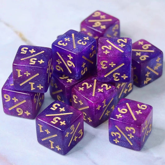 Dark Blue Purple Glitter MTG Positive Counter Dice (16mm Single)