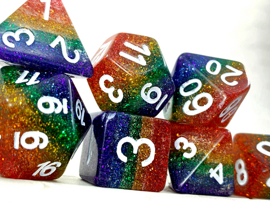 HeartBeat Dice: Prismatic Rainbow Pride Set