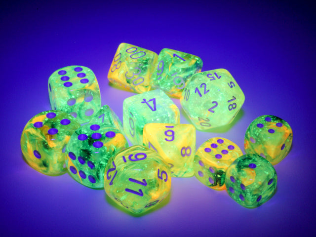 Nebula Spring/white Luminary 12mm d6 Dice Block (36 dice)