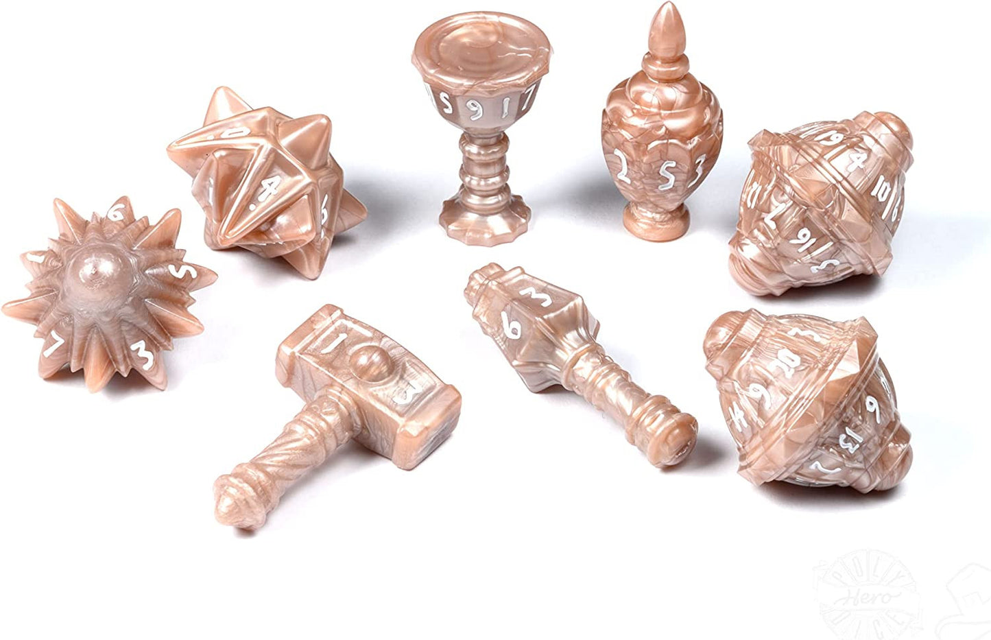 PolyHero Cleric 8 Dice Set Radiant Rose