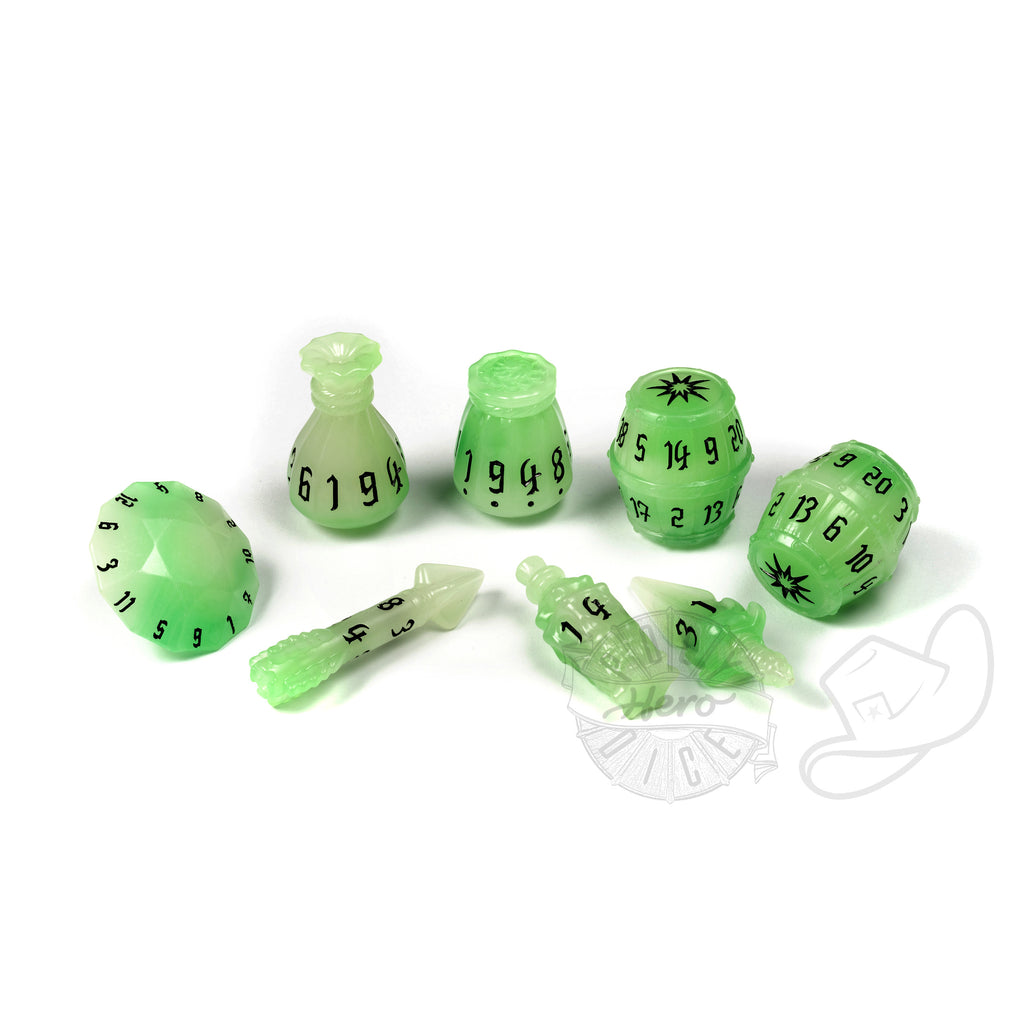 PolyHero Rogue 8 Dice Set Foxfire