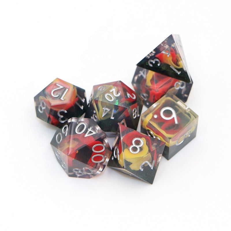 Yellow Orange Clouds Sharp Edged Dice