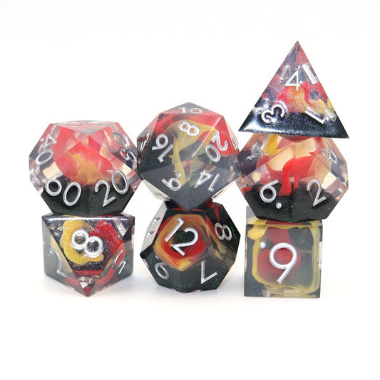 Yellow Orange Clouds Sharp Edged Dice