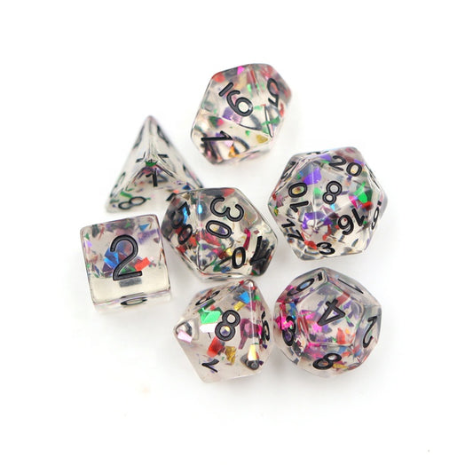 Confetti Dice with Black Ink