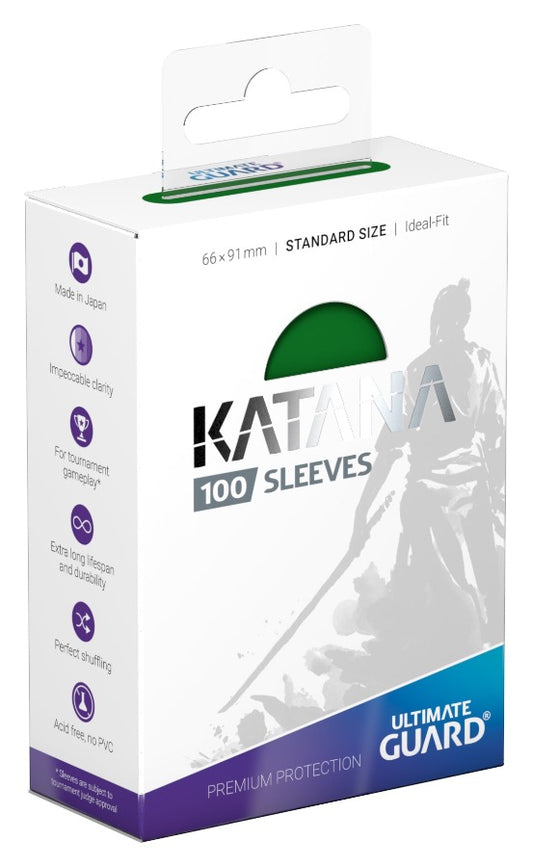 Ultimate Guard Katana Sleeves - Green - Standard Size (100)