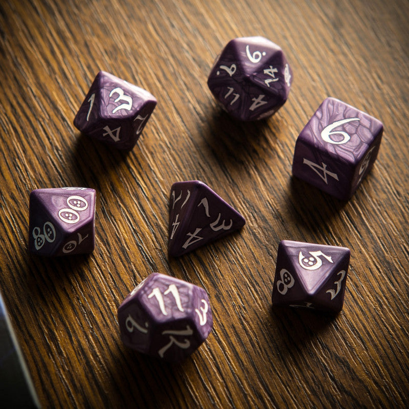 Classic RPG Lavender & white Dice Set