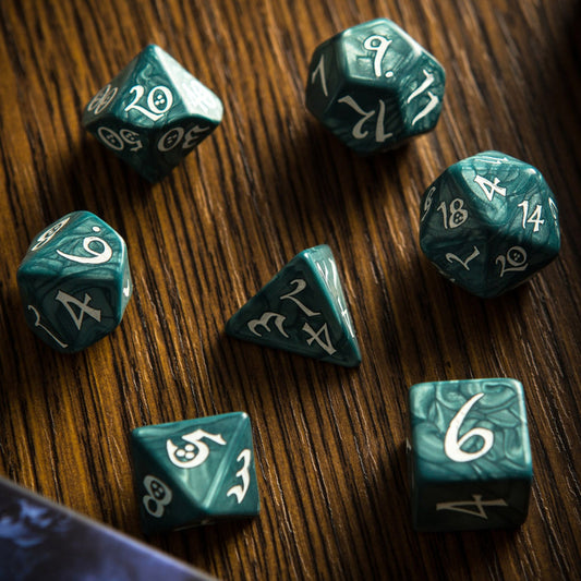 Classic RPG Stormy & white Dice Set