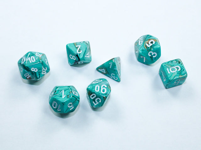 Marble Mini-hedral Oxi-Copper/white 7-Die Set