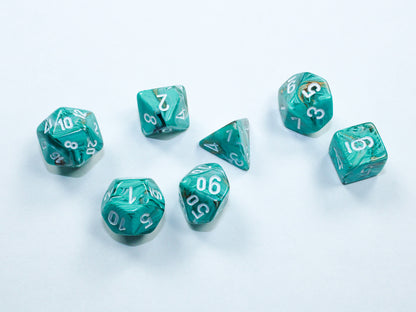 Marble Mini-hedral Oxi-Copper/white 7-Die Set