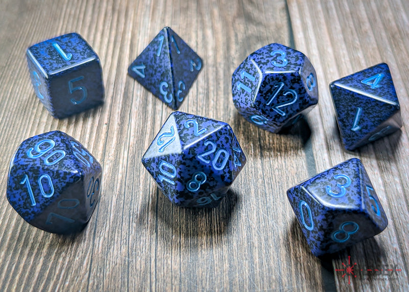 CHX25307: Speckled Cobalt Polyhedral 7 Dice Set