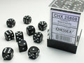 Opaque Black/white 12mm d6 Dice Block (36 Dice)
