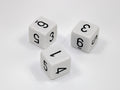 Opaque Polyhedral White/black d6 with Numbers (16mm Set of 10)