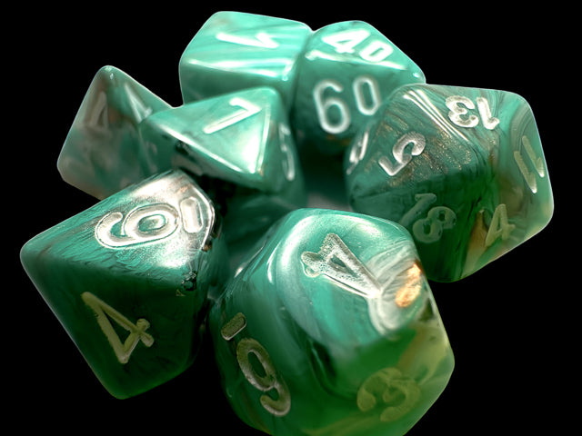 Marble Mini-hedral Oxi-Copper/white 7-Die Set
