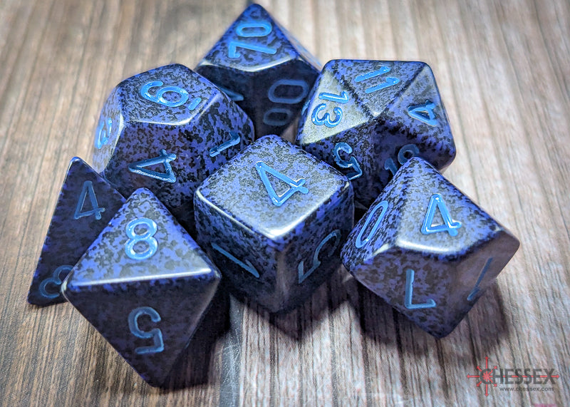 CHX25307: Speckled Cobalt Polyhedral 7 Dice Set