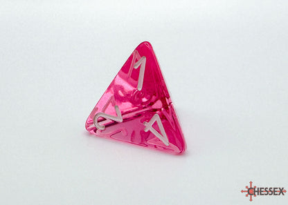 CHX23084: Translucent Pink/white Polyhedral 7-Die Set