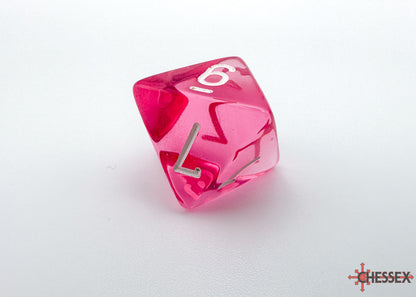 CHX23084: Translucent Pink/white Polyhedral 7-Die Set
