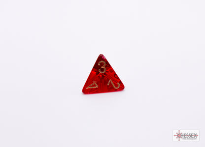 CHX30059: Translucent Crimson/gold Polyhedral 7-Die Set